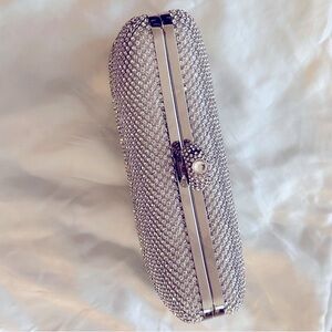 Like New! Bridal Rhinetone ring holder embellished clutch.